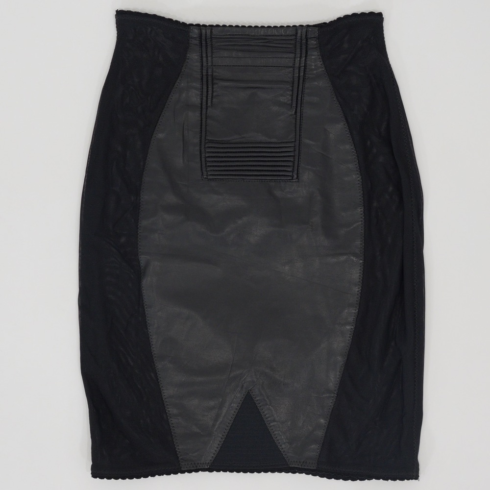 Jean Paul Gaultier 1987 Cuir Leather Pencil Skirt
